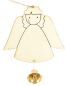 Preview: Wooden Ornament "Little Angel With Curly Hair", Set of 6