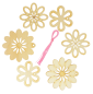 Preview: SUNNYSUE - Wooden Ornaments "Little Flowers", 6pcs.