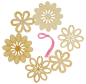 Preview: Wooden Ornaments "Little Flowers", 6pcs.