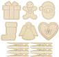 Preview: SUNNYSUE - Wooden Pegs "Santa & Co", 6pcs.