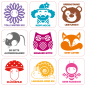 Preview: Wooden Stamps "Praise", 9pcs.