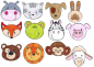 Preview: Wooden Stamps "Funny Friends", 12pcs.