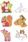 Preview: Giant Stamps "Forest Animals", 6pcs.