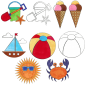 Preview: Giant Stamps "Summer", 6pcs.