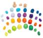Preview: Rainbow building blocks wooden diamonds, 40 pieces