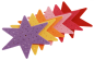 Preview: Felt Ornament "Star For Stitching", Set of 6