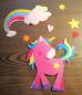 Preview: Selbstklebende Filzapplikationen "Einhorn", Set