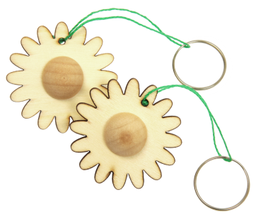 Keyring Pendant "Flower", Set of 2