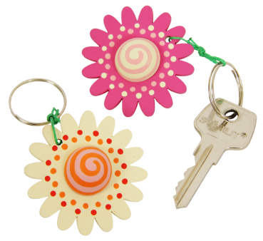 Keyring Pendant "Flower", Set of 2