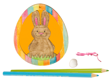 Wooden Ornament "Bunny Lopi", Set of 4