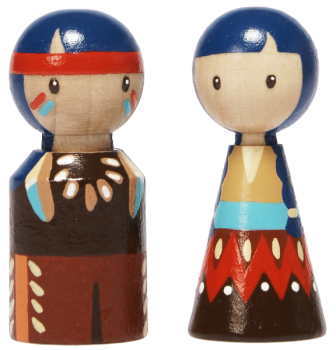 Wooden Puppets "Girls & Boys", 2 pcs.