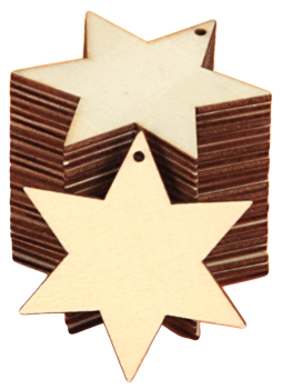 Wooden Ornament "Little Star", Set of 24