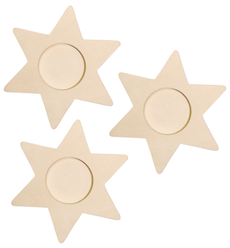 Tealight Holder "Star", Set of 3