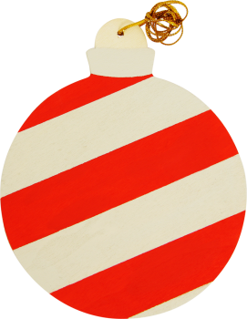 Wooden Ornament "Christmas Bauble", Set of 4