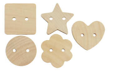 Holzknöpfe Mix, 60-tlg.