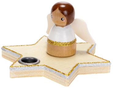 Candle Holder "Star With Little Angel", 1pc.