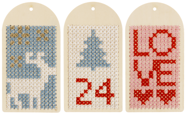 Holztäfelchen zum Sticken, 6er Set