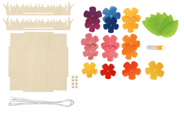 DIY-Holzkörbchen "Blumenwiese", 1Stck