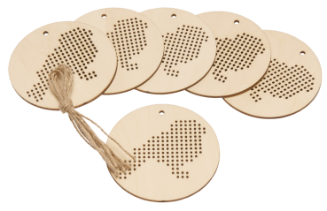 Holzanhänger "Stickvögelchen", 6er Set