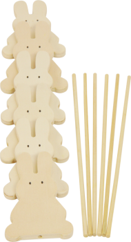 Preview: Holzstecker "Häschengang", 6er Set