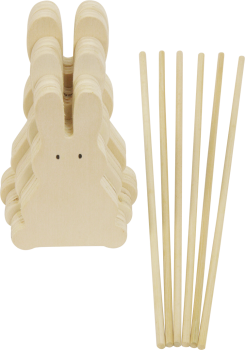Preview: Holzstecker "Häschengang", 6er Set