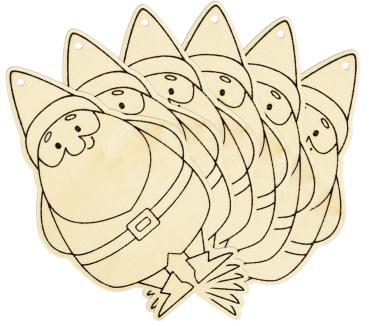 Wooden Tag "Elves Parade", Set of 6