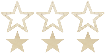 Wooden ornaments "Star mobile", 6pcs.