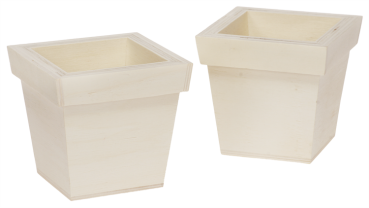 wooden flower pot, Set of 2