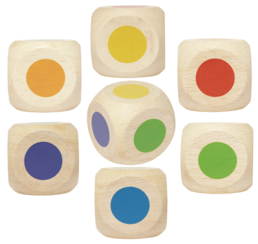 Dice "Colourful", 1pc.