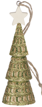 Wooden Ornament "Fir Tree - 3 Levels With Stars", 1pc.