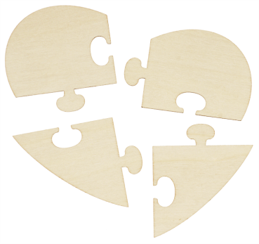 DIY Puzzle "Heart 4pcs", 1pc.