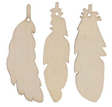 SUNNYSUE - Wooden Feathers, Set of 12