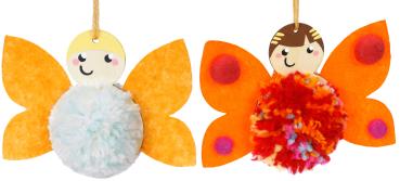 Holzanhänger für Pompons, 9-tlg. (3x 3 Stück)