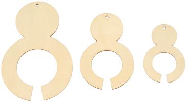 Preview: Holzanhänger für Pompons, 9-tlg. (3x 3 Stück)