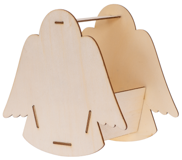 DIY Kit wooden basket angel,  set of 6