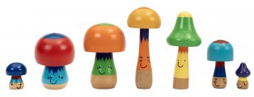 Wooden mushroom, set 7-pcs.