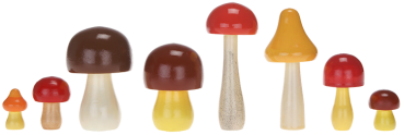 Wooden mushroom, set 7-pcs.