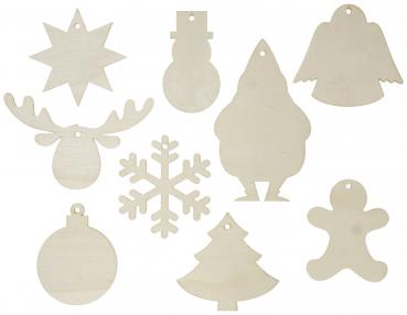Big Pack 100 pcs wooden christmas ornaments