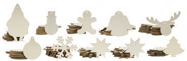 Big Pack 100 pcs wooden christmas ornaments