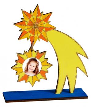 Wooden photo-frame shooting star