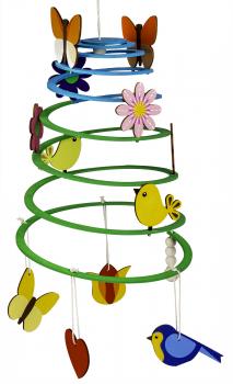 Spiral mobilé Springtime, incl. 12 wooden ornaments