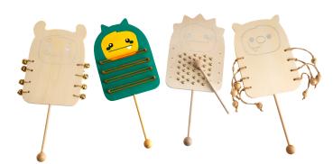 Bausatz Musik-Monster, 4er Set