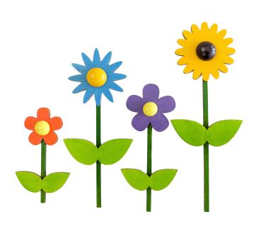 Preview: Holzblumen-Bastelset, 4er Set