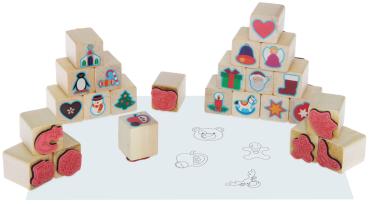 Wooden Stamps "Advent Calendar", 24pcs.