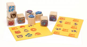 Wooden Stamps "Funny Friends 2", 9pcs.