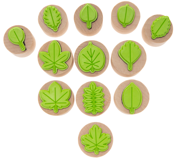 Holzstempel "Blätter groß", 12tlg.