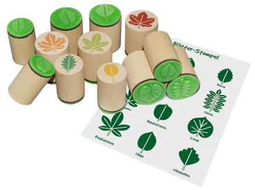 Wooden Stamps "Leaves", 12pcs.