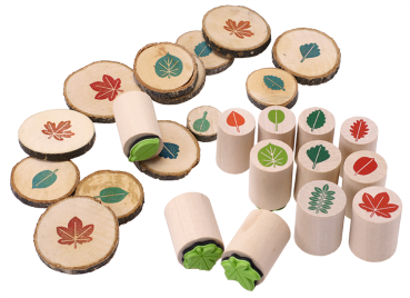 Wooden Stamps "Leaves", 12pcs.
