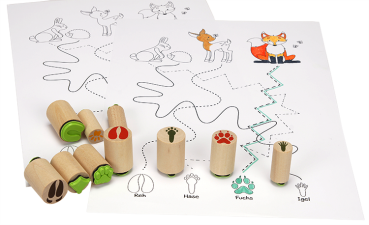Wooden Stamps "Animal Tracks", 10pcs.