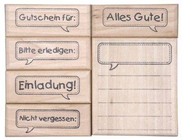 Holzstempel Set Einladungen, & Todo´s, 6tlg.